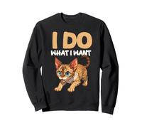 I Do What I Want Funny Cat Devon Rex Sweatshirt