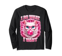 I Do What I Want Lady Graphic Funny Cat Long Sleeve T-Shirt