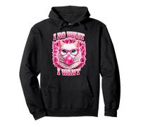 I Do What I Want Lady Graphic Funny Cat Pullover Hoodie