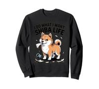 I Do What I Want - Shiba Life Retro Cartoon Dog Sweatshirt