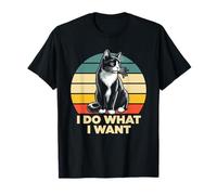 I Do What I Want Tuxedo Cat Kitten Retro T-Shirt