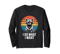 I Do What I Want Vintage Raccoon Attitude Funny Long Sleeve T-Shirt