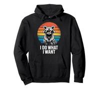I Do What I Want Vintage Raccoon Attitude Funny Pullover Hoodie