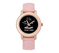 I Do What I Want Wrist Watches for Women Men Quartz Stainless Steel Watch Easy to Read