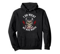 I Do What My Wife Wants Funny Skull Design Pullover Hoodie