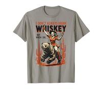 I Don’t Always Drink Whiskey Woman Riding Bear Retro Design T-Shirt