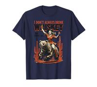 I Don’t Always Drink Whiskey Woman Riding Bear Retro Design T-Shirt