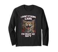 I Don’t Care Funny Dark Humor Savage Cat Meme Sarcastic Meme Long Sleeve T-Shirt