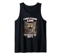 I Don’t Care Funny Dark Humor Savage Cat Meme Sarcastic Meme Tank Top