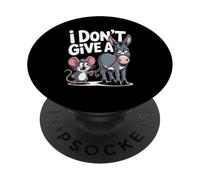 I Don’t Care Funny Donkey And Rat Animal Cheeky Comedy Lover PopSockets Adhesive PopGrip