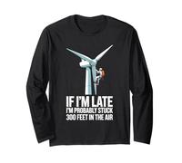 I Don’t Fear Heights I Fear Downtime Turbine Technician Long Sleeve T-Shirt