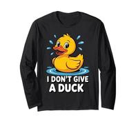I Don’t Give a Duck Funny, Cartoon Animal Pun Long Sleeve T-Shirt