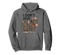 I Don’t Give A Rat and Donkey Funny Western Graphic Pullover Hoodie