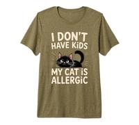 I Don’t Have Kids My Cat is Allergic Funny Cat Lovers Premium T-Shirt