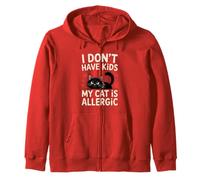 I Don’t Have Kids My Cat is Allergic Funny Cat Lovers Zip Hoodie