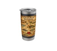 I Don’t Need Directions Funny Dad Design - Map Stainless Steel Insulated Tumbler