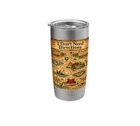 I Don’t Need Directions Funny Dad Design - Map Stainless Steel Insulated Tumbler