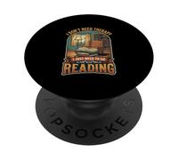 I Don’t Need Therapy Reading Book Lover Literature Reader PopSockets Adhesive PopGrip
