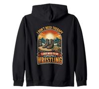 I Don’t Need Therapy Wrestling Combat Ring Fighter Zip Hoodie