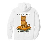 I Don’t Obey Perform Sarcastic Regal Cat Vintage Graphic Pullover Hoodie