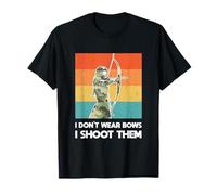 I Don’t Wear Bows Woman Archer Bow Hunting Girl Vintage T-Shirt