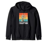 I Don’t Wear Bows Woman Archer Bow Hunting Girl Vintage Zip Hoodie