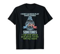 I Don't Always Play Video Games Sometimes I Eat and Sleep Value Graphic T-Shirt, Men, Black, M