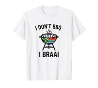 I Don't BBQ I Braai | South African Heritage | Immigrant Value Graphic T-Shirt, Men, White, M