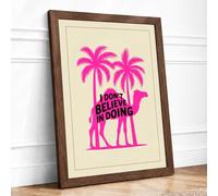 I Don't Believe in Going Typography Framed Wall Art Print A4 (29.7×21cm) Walnut, Wall Decor for Living Room, Bedroom, Office & Home, Ready to Hang, Art Gift