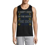 I Don't Care Who Dies in The Movie As Long As The Dog Lives Men's Cotton Tank Top T-Shirt Black X-Large