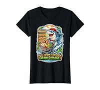 I Don't Do Grain Damage Funny Shark Keto Value Graphic T-Shirt, Women, Black, XS