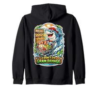 I Don't Do Grain Damage Funny Shark Keto Zip Hoodie