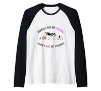 I Don't Eat My Friends -Animal Vegan Vegetarian World Peace Raglan Baseball Tee