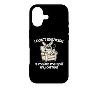 I Don't Exercise It Makes Me Spill My Coffee Bunny Fun Case for iPhone 17
