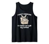I Don't Exercise It Makes Me Spill My Coffee Bunny Fun Tank Top