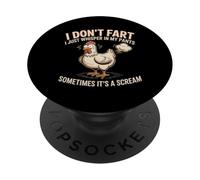 I Don't Fart I Just Whisper In My Pants Funny Chicken Humor PopSockets Adhesive PopGrip