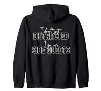 I Don't Get Distracted I Go On Side Quests ADHD Awareness Zip Hoodie
