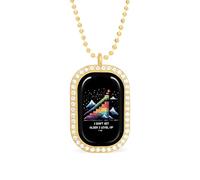 I Don't Get Older I Level Up Pendant Necklace Fashion Jewelry Square Pendant with White Drill Border One Size