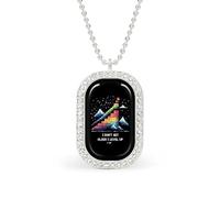 I Don't Get Older I Level Up Pendant Necklace Fashion Jewelry Square Pendant with White Drill Border One Size