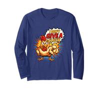 I Don't Give A Cluck Funny Chicken Attitude Pun Sassy Comic Long Sleeve T-Shirt