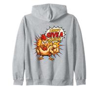 I Don't Give A Cluck Funny Chicken Attitude Pun Sassy Comic Zip Hoodie