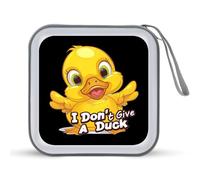 I Don't Give A Duck Funny CD Case Holder Portable 40 Capacity DVD Wallet Storage Organizer for Car Travel