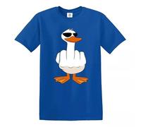 I Don't Give A Duck Funny Middle Finger Fuck-Off Party Gift Summer Round Neck Funny Christmas Winter Tees Present Gym Joke Novelty T-Shirt - Royal Blue - L