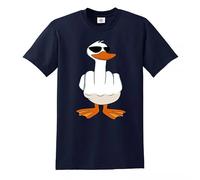 I Don't Give A Duck Funny Middle Finger Fuck-Off Party Gift Summer Round Neck Funny Christmas Winter Tees Present Gym Joke Novelty T-Shirt - Navy - 3XL