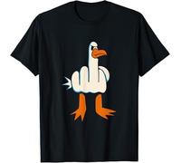 I Don't Give A Duck Funny Middle Finger Kids Womens Mens T Shirt 7-8 Black