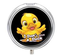 I Don't Give A Duck Funny Travel Pill Organizer Portable Pill Case Small Pill Box for Purse Pocket