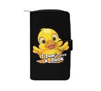 I Don't Give A Duck Funny Womens PU Leather Wallet Long Purse Clutch Organizer for Office Travel