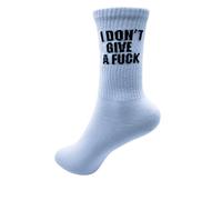 I Don't Give a Fuck Funny MEN Slogan Novelty Socks | White Cotton Socks | Gifts for Boyfriend | Crew Tennis Sports Fun Fashion Socks | Socsk for Running Walking Pilates
