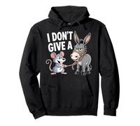 I Don't Give a Rats Ass Mouse Donkey Funny Sarcastic Animal Pullover Hoodie