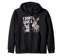 I Don't Give a Rats Ass Mouse Donkey Funny Sarcastic Animal Zip Hoodie
